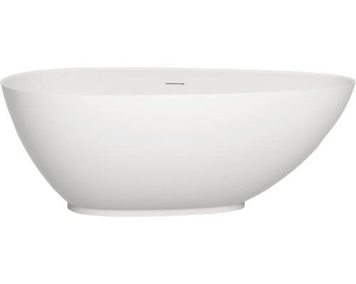 Ванна из искусственного камня Salini Paola S-Sense 160x75 см, отдельностоящая, овальная, со сливом-переливом, с донным клапаном