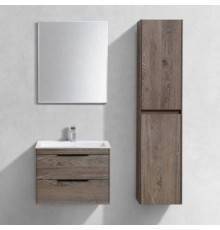 Мебель для ванной комнаты Vincea Chiara 2D 60, 2 ящика, темный дуб, с белой раковиной