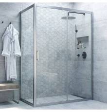 Душевой уголок Vegas Glass ZP+ZPV NOVO 100*80 07 01 профиль матовый хром, стекло прозрачное