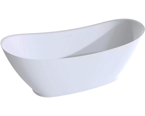 Ванна из искусственного камня Salini Noemi 170x75 см, отдельностоящая, овальная, со сливом-переливом, с донным клапаном, матовая