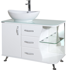 Тумба под раковину Bellezza Рио 90 L белая (Ненадлежащее качество: царапины на столешнице)