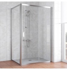 Душевой уголок Vegas Glass ZP+ZPV 120*80 08 01 профиль глянцевый хром, стекло прозрачное