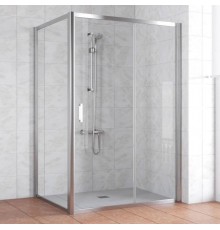 Душевой уголок Vegas Glass ZP+ZPV 130*100 08 01 профиль глянцевый хром, стекло прозрачное
