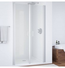 Душевая дверь в нишу Vegas Glass E2P 95 07 01 профиль матовый хром, стекло прозрачное