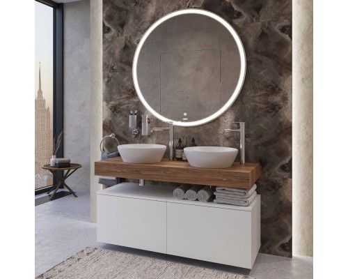 Мебель для ванной с раковиной Duravit D-Neo 40: столешница 120, дуб французский, без отверстий + 2 тумбы 60, + 2 раковины