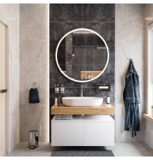 Мебель для ванной с раковиной Duravit Luv 60: столешница 100, дуб французский, без отверстий + 2 тумбы 50