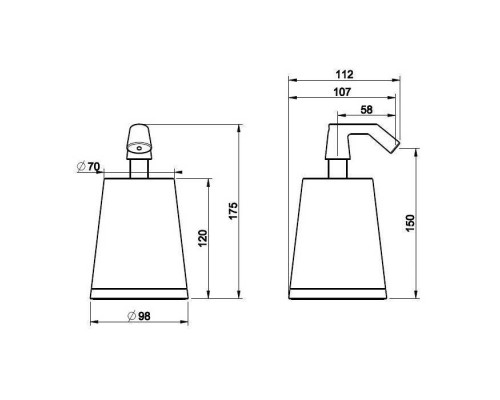 Gessi Cono Дозатор для жидкого мыла, настольный, цвет: Black Metal Brushed PVD. 45437#707