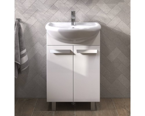 Тумба с раковиной Vigo Hoska 55, 2 дверцы, белая