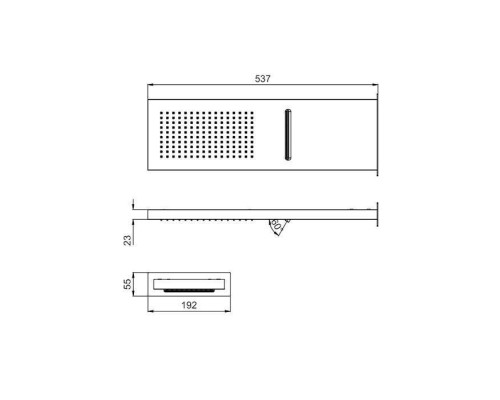 Almar Smart-2 Душевая лейка из стены, 537х165 мм, 2 режима, цвет: Stainless Steel. E044199.316 Almar Smart-2 Душевая лейка из стены, 537х165 мм, 2 режима, цвет: Stainless Steel. E044199.316