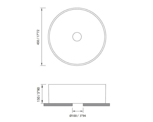 MOMA Jump Раковина Oslash;45см., накладная, с донным клапаном, цвет: белый матовый. LJ070140.MWS