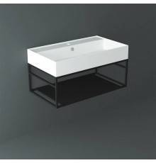 Simas Agile Структура металлическая 81x46xh28см, подвесная, для раковины с 1 отв., AG81, с 1 полкой, цвет: черный матовый. AGSS81