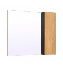 Шкаф зеркальный RUNO Мальта 85, правый, дуб/черный 00-00001103