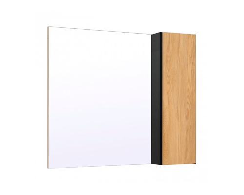 Шкаф зеркальный RUNO Мальта 85, правый, дуб/черный 00-00001103