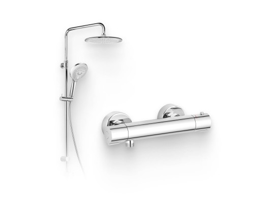 Душевой комплект Термостат Kludi Basic 350020538 для душа + Стойка Freshline dual shower system 6709005-00