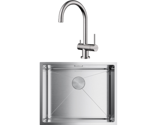 Комплект Мойка Omoikiri Taki 54-U/IF-IN нержавеющая сталь + Смеситель Yamada BN нержавеющая сталь