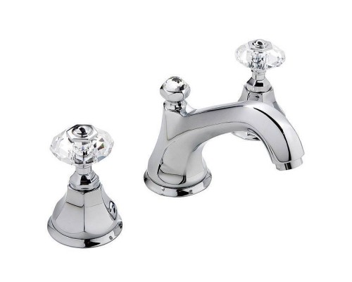 Nicolazzi Teide Смеситель для раковины на 3 отверствия, с донным клапаном, ручки Crystal handle, цвет: хром. 1908CR15