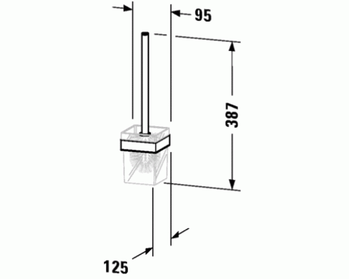Duravit Karree Подвесной ерш, мат.колба, цвет: держателя: хром. 0099571000