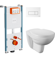 Комплект Унитаз подвесной Norm Fit 6855B099-1777 + Крышка 803-003-701 + Инсталляция VitrA V-Fix Core 732-5800-01PV