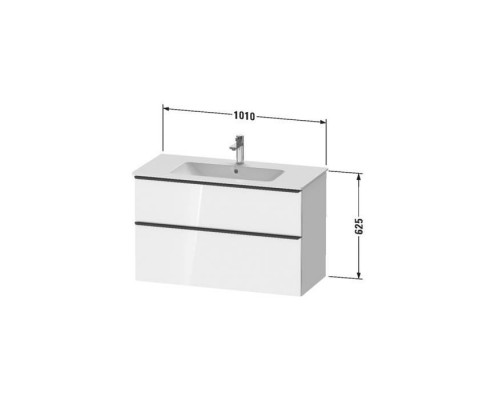 Duravit D-Neo Тумбочка подвесная 101х46.2x62.5см., раковина, 1 ящик цвет: Black Oak. 2336100000,  DE436301616