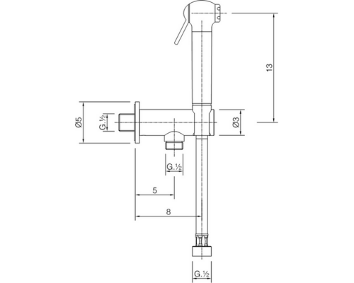 CISAL Shower Гигиенический душ со шлангом 120 см,вывод с держателем, цвет: хром. SC00791021