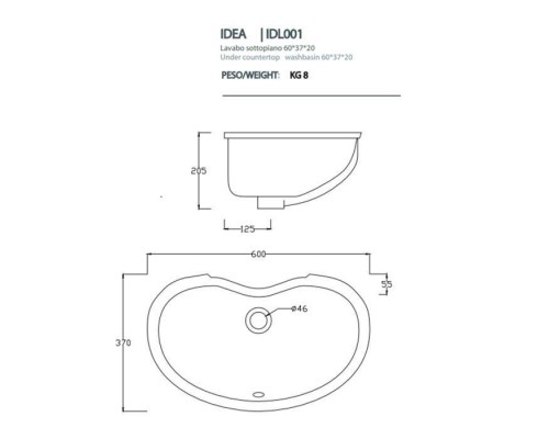 Artceram WASHBASINS IDEA Раковина 60х37 см, без отв., цвет: белый. IDL001 01 00, ACA001 Artceram WASHBASINS IDEA Раковина 60х37 см, без отв., цвет: белый. IDL001 01 00, ACA001