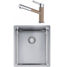 Комплект Мойка Franke Box BXX 210-36 нержавеющая сталь + Смеситель Orbit 115.0623.147 хром, миндаль