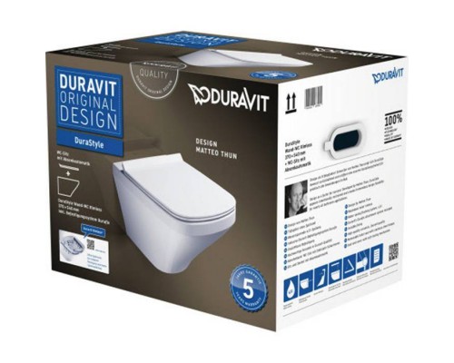 Duravit DuraStyle Комплект: подвесной унитаз Rimless 255109 37х54см.+ сиденье с автоматическим закрыванием 006739. 45510900A1 (255109+006379) Duravit DuraStyle Комплект: подвесной унитаз Rimless 255109 37х54см.+ сиденье с автоматическим закрыванием 006739. 45510900A1 (255109+006379)