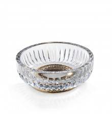 3SC Elegance Мыльница настольная, цвет: прозрачный хрусталь/золото 24к. opaco. EL01AAMGO
