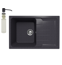 Мойка кухонная Ulgran Quartz Gerda 780 космос + дозатор UQ 01 космос