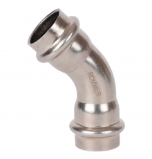 Угольник 45° ROMMER ВПр-ВПр, 28, из нержавеющей стали прессовой RSS-0005-000028