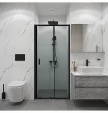 Душевая дверь в нишу Niagara Eco NG-651-9AB, 90 см профиль черный, стекло прозрачное