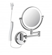 Косметическое зеркало Timo Saona 13376/00 с подсветкой, двухстороннее, телескопическое, поворотное, хром