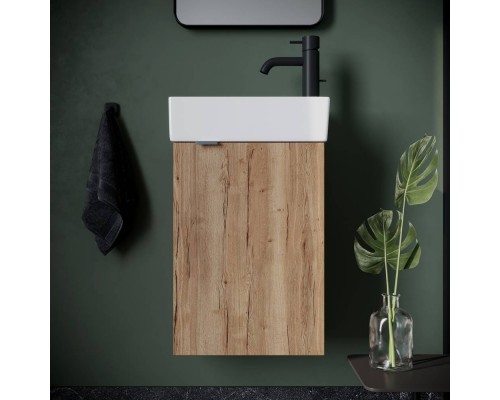 Тумба с раковиной Sancos Mini 35 R подвесная, дуб галифакс натуральный