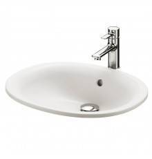 Toto Public Раковина 53x45x17.7см., встраиваемая сверху, без отв., с переливом, CeFiONtect, цвет: белый. LW762Y