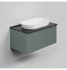 Тумба под раковину со столешницей La Fenice Terra 80 подвесная, grigio, столешница черный мрамор