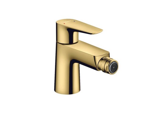 Hansgrohe Talis E Смеситель для биде на 1 отверстие, с донным клапаном, излив 116мм, цвет: полированное золото