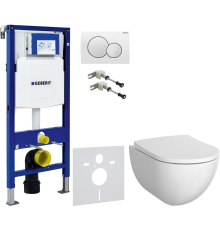 Комплект Унитаз подвесной Geberit Acanto 500.600.01.2 + Крышка 500.605.01.2 + Крепления Duofix 111.815.00.1 к стене + Шумоизоляция 156.050.00.1 + Инсталляция UP 320 111.300.00.5 + Кнопка Sigma 01 115.770.11.5 белая