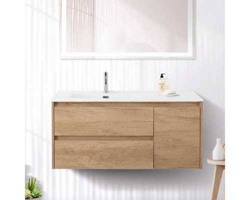 Тумба с раковиной BelBagno Kraft 100 L, 2 ящика, дверца, rovere nebrasca nature Тумба с раковиной BelBagno Kraft 100 L, 2 ящика, дверца, rovere nebrasca nature