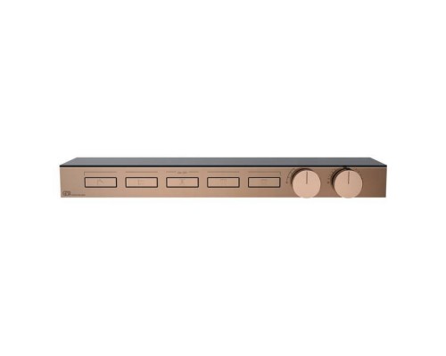 Gessi Hi-Fi Термостат для душа, с вкл. до 5 источников одновременно, с полкой из черного мат. стекла, внешняя часть, цвет: Copper PVD. 63028#030
