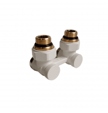 Узел нижнего подключения КЗТО PREMIUM 1/2ʹ х 3/4ʹ Eurokonus, угловой RAL 1T104S9016 УНПУRAL1T104S9016