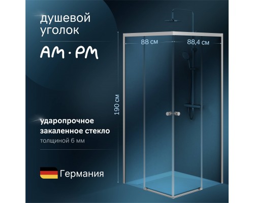 Душевой уголок AM.PM X-Joy W94G-403-9090-МТ 90х90 см, профиль хром матовый