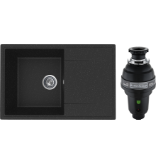 Комплект Мойка кухонная Practik PR-M 735-004 черный оникс + Измельчитель Bone Crusher BC 1000-AS