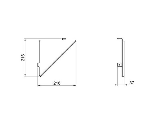 Almar Аксессуары Полка угловая 21.6xh21.6см., цвет: черный матовый. E300002.MB