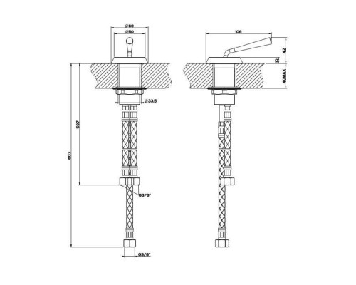 Gessi Cono Смеситель удаленного управления, цвет: Black XL. 45010#299