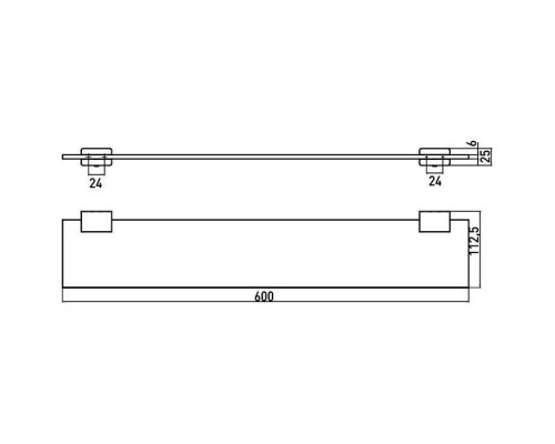 Emco Loft Полка, 600 mm, подвесной, цвет: хром/хрусталь Emco Loft Полка, 600 mm, подвесной, цвет: хром/хрусталь