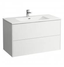 Laufen Pro S Тумба с раковиной 100х50х61см, с 1 отв., с 2 ящиками, с механизмом push-and-pull, подвесная, цвет: белый глянцевый. 8.6496.2.261.104.1