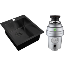 Комплект Мойка кухонная Zorg Light ZL R 450510 GRAFIT + Измельчитель Inox D ZR-56 D