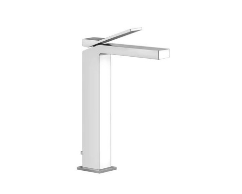 Gessi Rettangolo K Смеситель для раковины на 1 отверстие, с донным клапаном, излив 128мм, цвет: хром. 53005#031