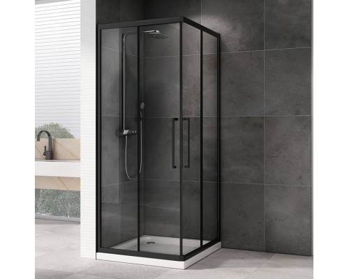 Душевой уголок Abber Schwarzer Diamant AG02100BH 100x100, профиль черный, стекло прозрачное