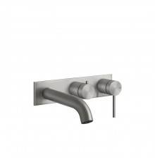 Gessi Bath316 Встраиваемый смеситель на 2 выхода, с изливом и переключателем, внешняя часть, цвет: шлифованная сталь. 54136#239